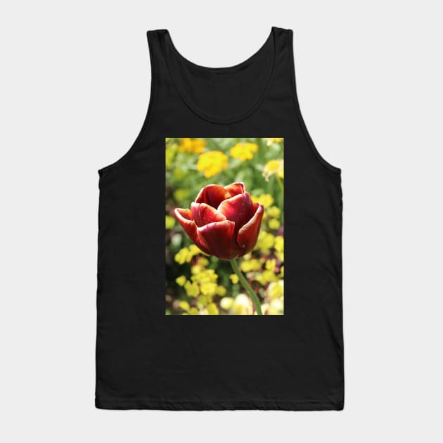 a Lady in Red and White Tank Top by OVP Art&Design